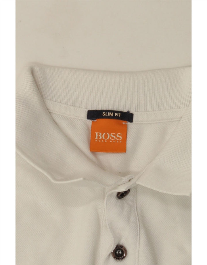 Hugo Boss Mens Slim Fit Polo Shirt Small White