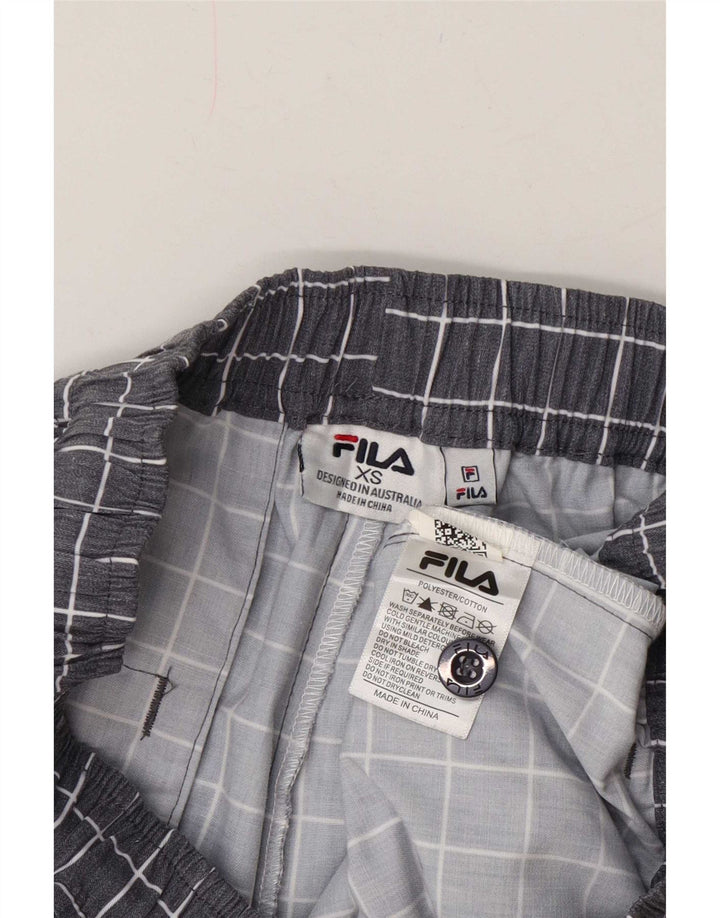 Fila Mens Sport Shorts XS Grey Check Polyester