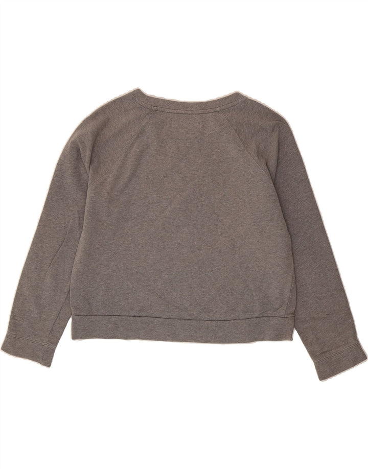 CALVIN KLEIN JEANS Womens Graphic Crop Sweatshirt Jumper UK 14 Medium Grey Vintage Calvin Klein Jeans and Second-Hand Calvin Klein Jeans from Messina Hembry 