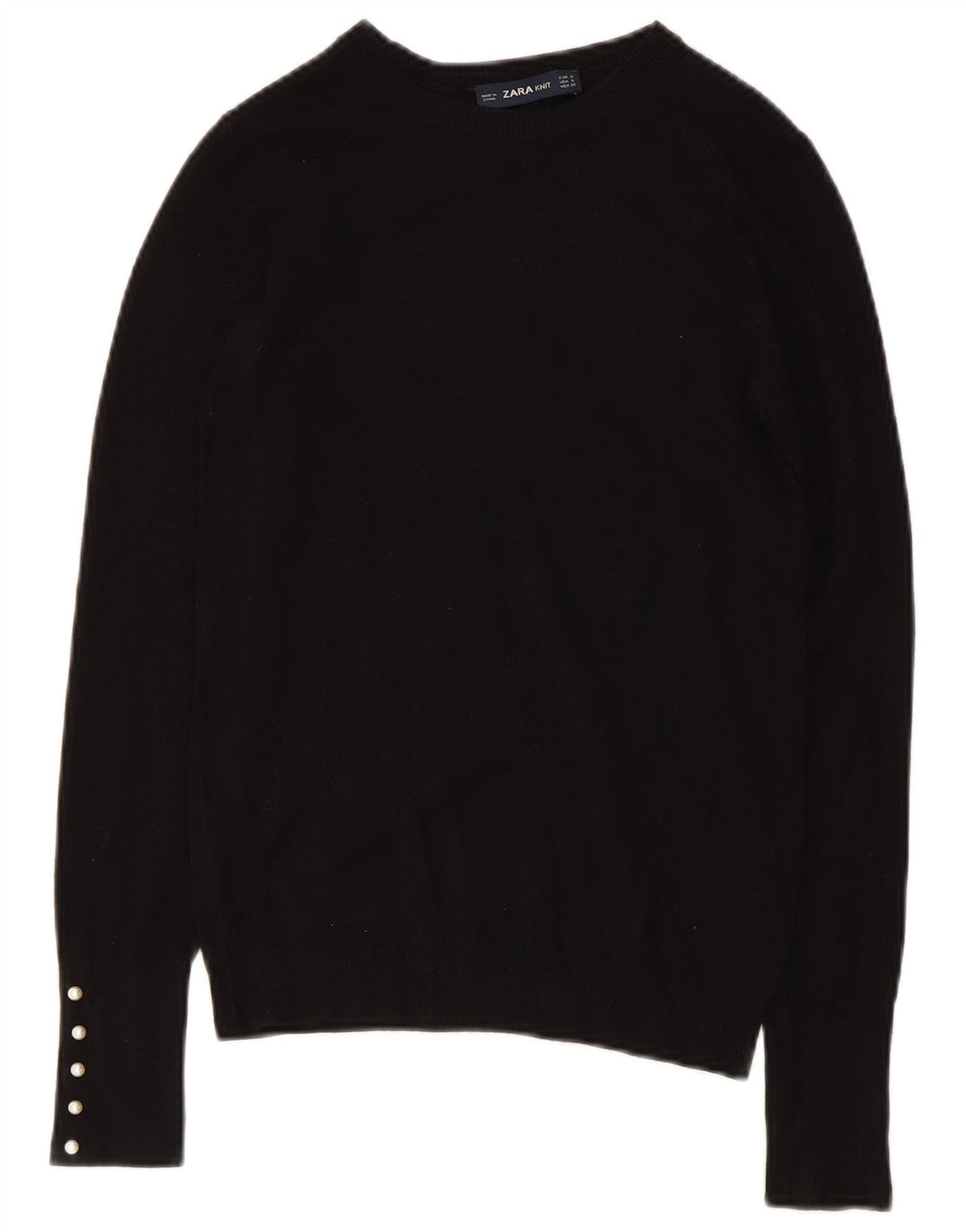 Zara Womens Boat Neck Jumper Sweater UK 8 Small Black