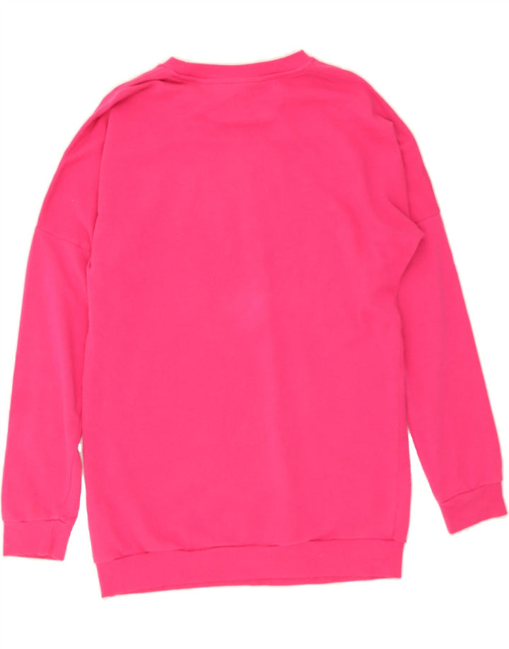 ADIDAS Womens Oversized Sweatshirt Jumper UK 8/10 Small Pink Colourblock Vintage Adidas and Second-Hand Adidas from Messina Hembry 