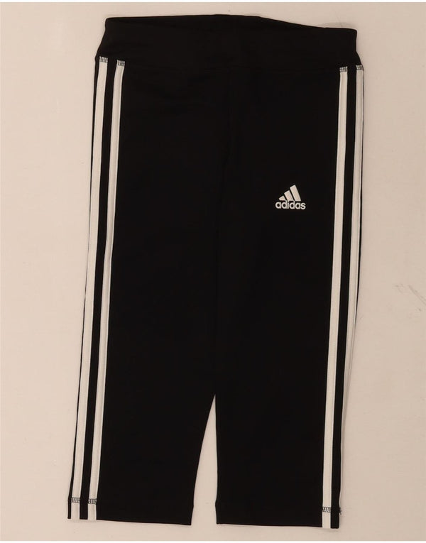 Adidas Girls Climalite Capri Leggings 11-12 Years Black Polyester
