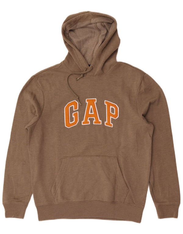 Gap Mens Graphic Hoodie Jumper Medium Brown Cotton