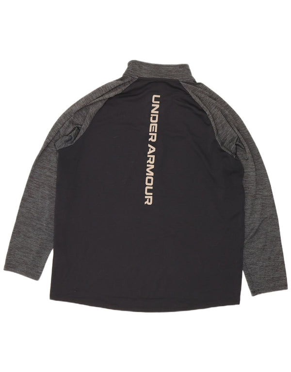 Under Armour Mens Zip Neck Graphic Top Long Sleeve Large Black Sports