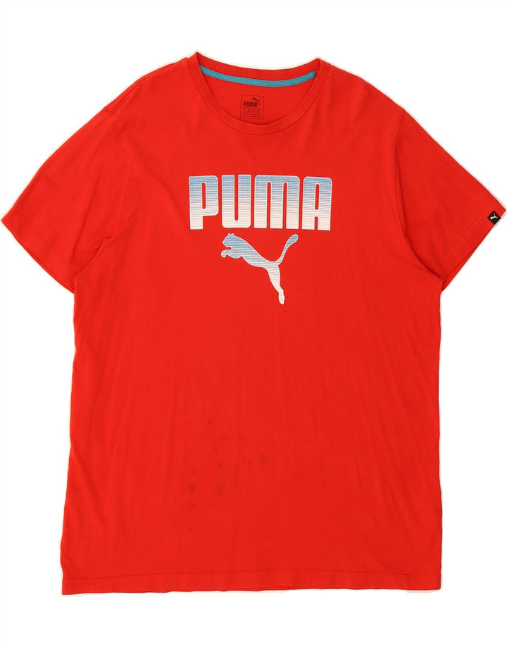 PUMA Mens Graphic T-Shirt Top 2XL Red Cotton Vintage Puma and Second-Hand Puma from Messina Hembry 