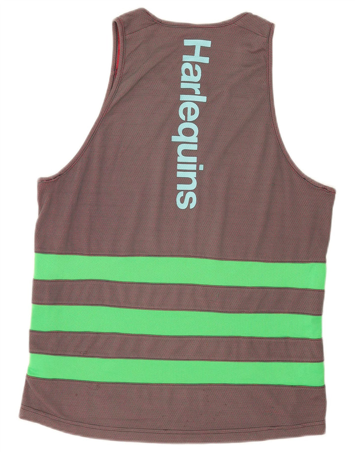 Adidas Mens Graphic Vest Top Large Grey Colourblock Polyester