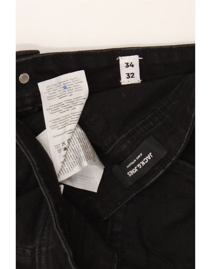 Jack & Jones Mens Slim Jeans W34 L32 Black Cotton