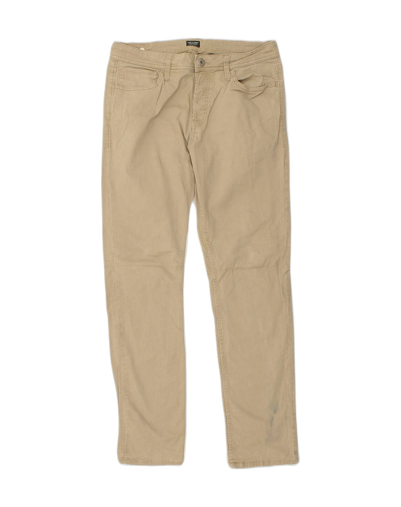 JACK & JONES Womens Slim Casual Trousers W32 L32  Beige Cotton | Vintage Jack & Jones | Thrift | Second-Hand Jack & Jones | Used Clothing | Messina Hembry 