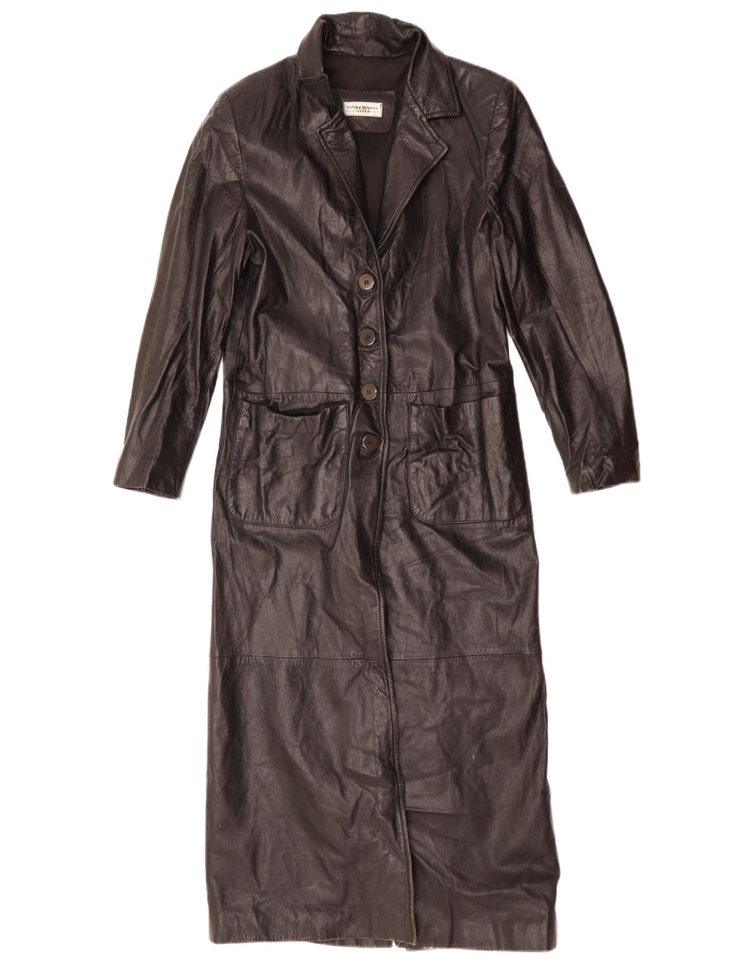Ashley Brooke Womens Leather Coat UK 10 Small Black Leather