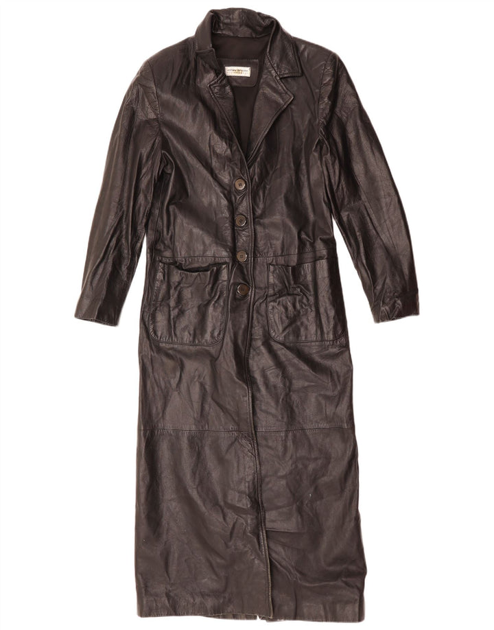 Ashley Brooke Womens Leather Coat UK 10 Small Black Leather