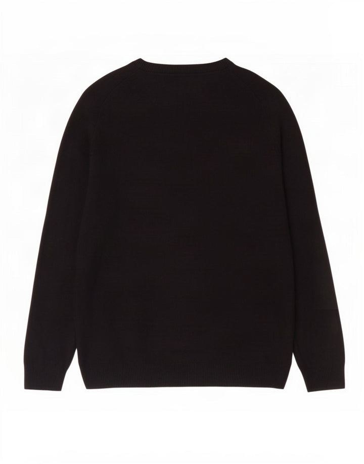 Marks & Spencer Mens Regular Fit Boat Neck Jumper Sweater Large Black Wool