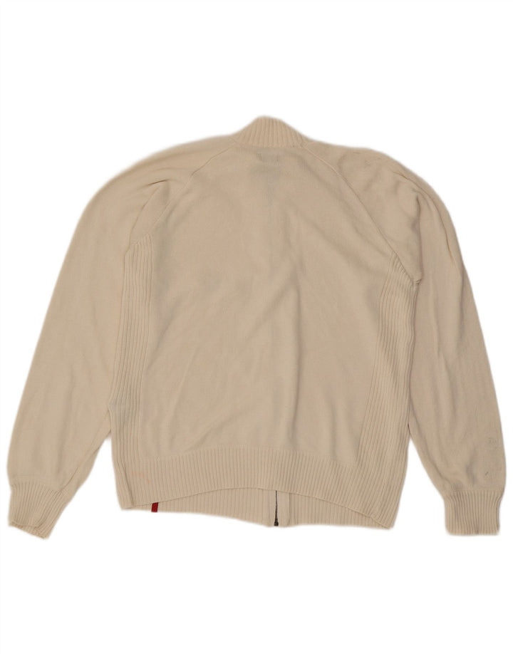 LEVI'S Womens Oversized Cardigan Sweater UK 10 Small Off White Cotton