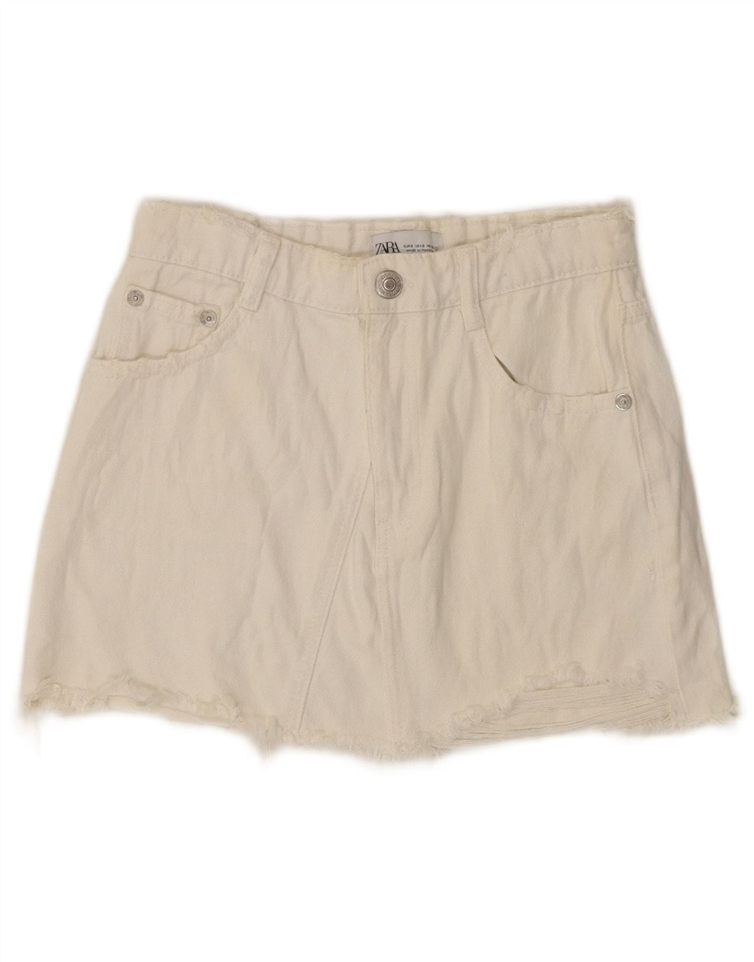 Zara Womens Denim Shorts Small W26 White