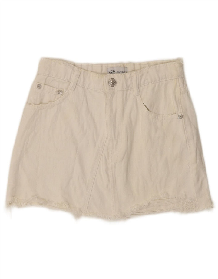 Zara Womens Denim Shorts Small W26 White