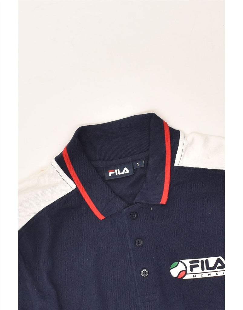 FILA Mens Polo Shirt Small Navy Blue Cotton | Vintage Fila | Thrift | Second-Hand Fila | Used Clothing | Messina Hembry 