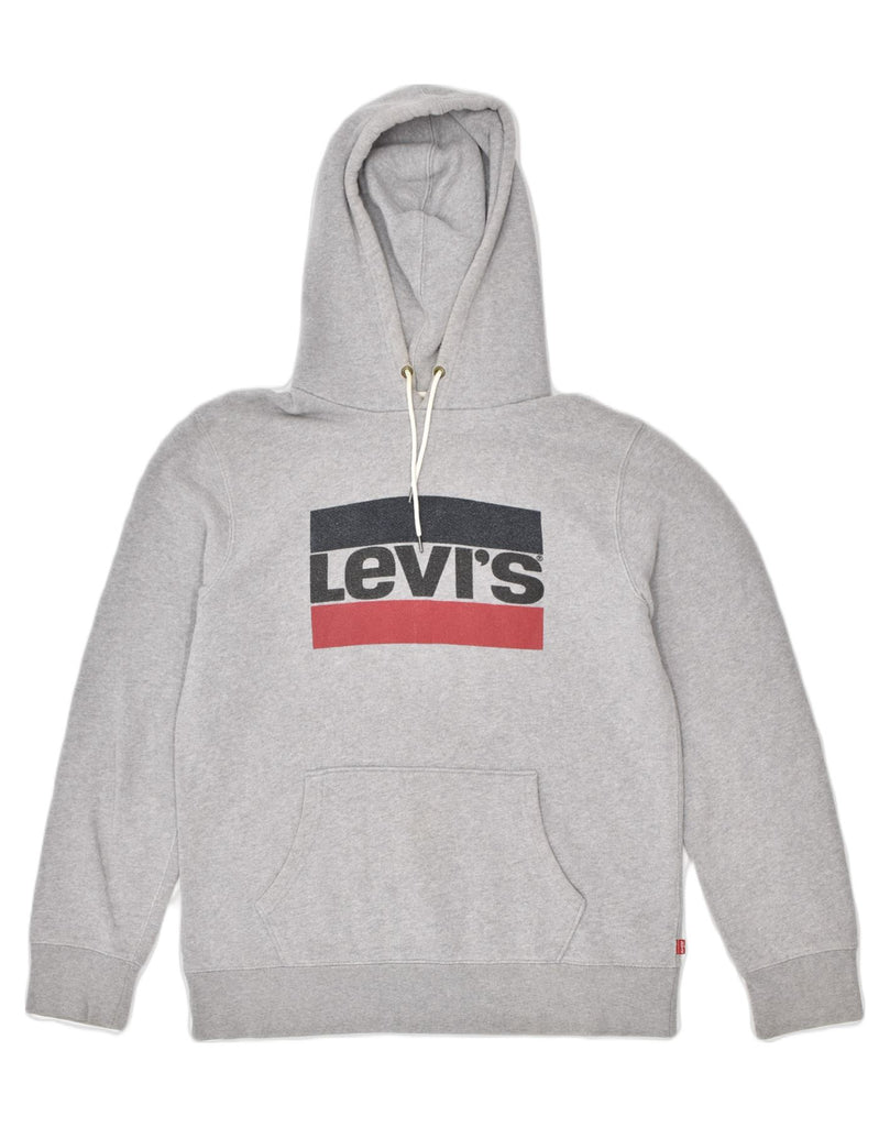 LEVI'S Mens Graphic Hoodie Jumper Medium Grey Cotton | Vintage | Thrift | Second-Hand | Used Clothing | Messina Hembry 