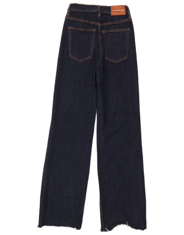 Zara Womens Wide Leg Jeans EU 34 2XS W24 L34 Navy Blue Cotton