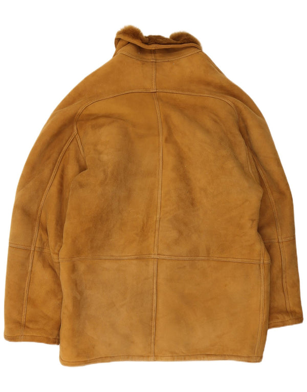 Vintage Mens Shearling Jacket IT 52 XL Brown