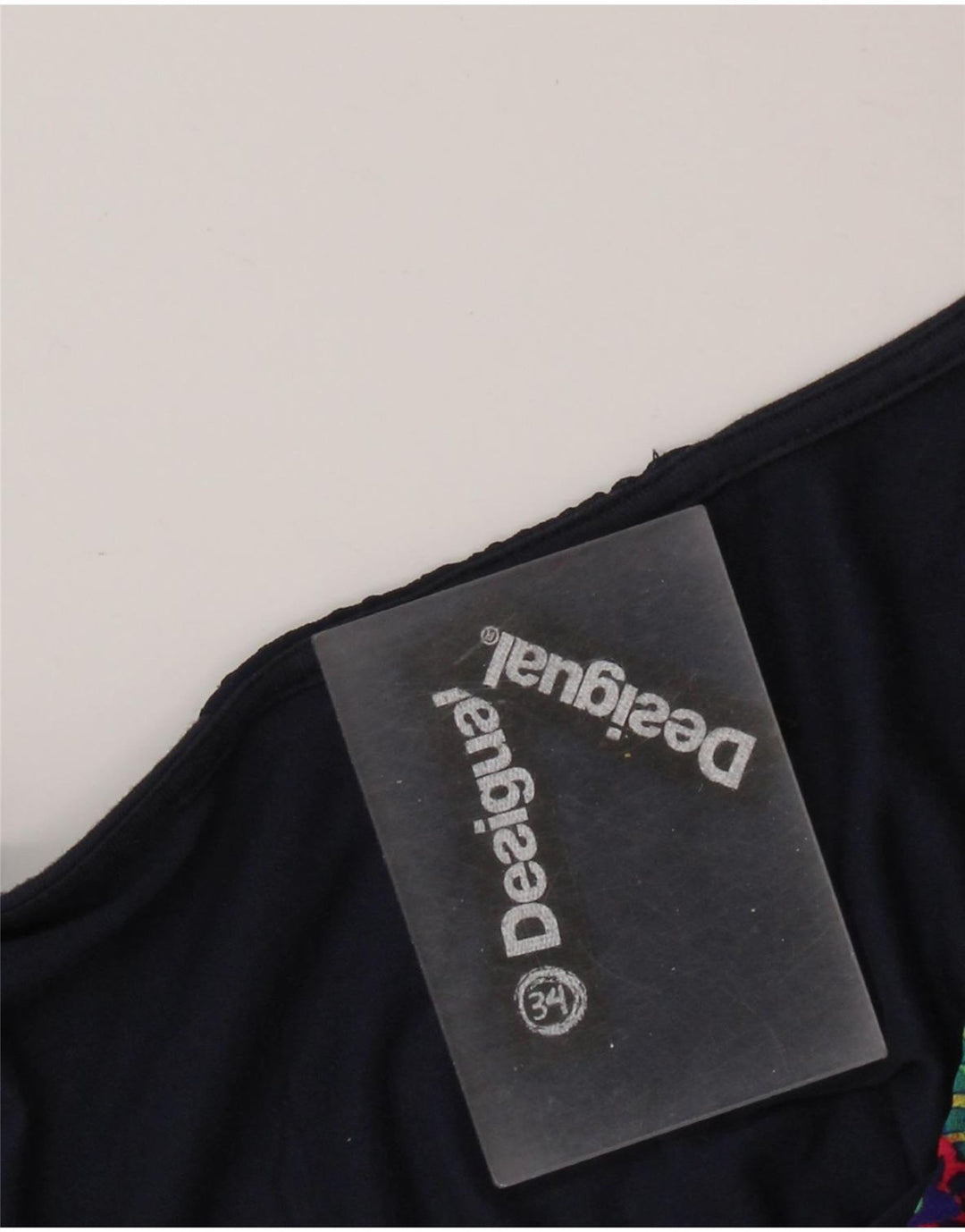 Desigual Womens Abstract Pattern Sleeveless Basic Dress EU 34 XS Navy Blue