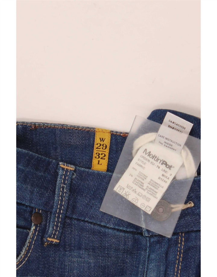 Meltin' Pot Womens Mika Slim Jeans W29 L32 Blue Cotton