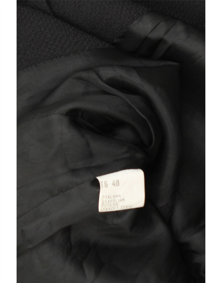 Vintage Womens 4 Button Blazer Jacket IT 48 XL Navy Blue Wool