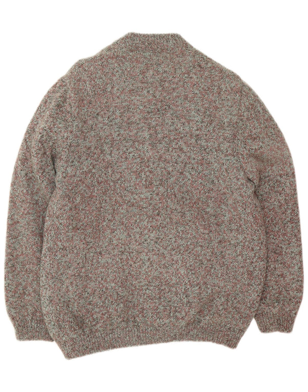 Vintage Mens Cardigan Sweater Large Multicoloured Flecked
