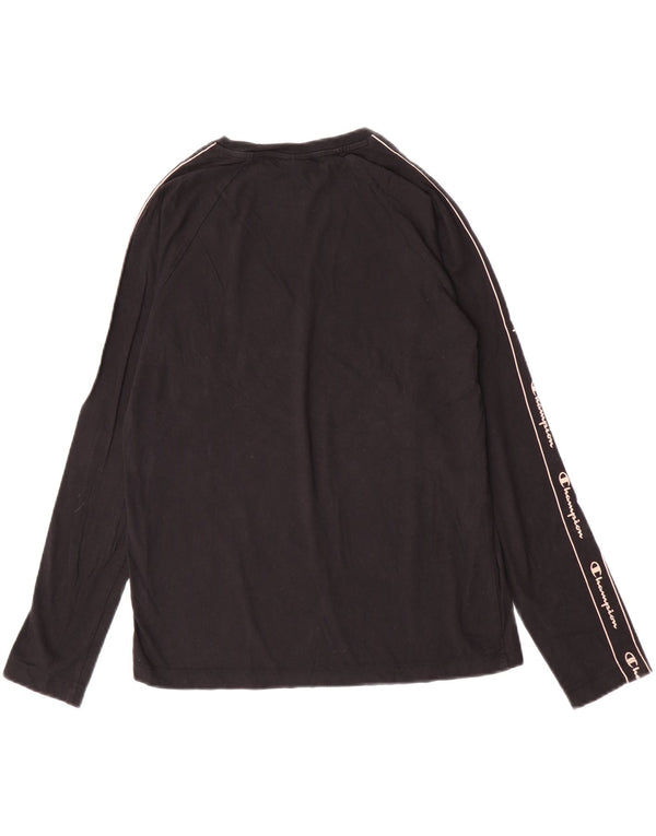 Champion Womens Graphic Top Long Sleeve UK 12 Medium Black