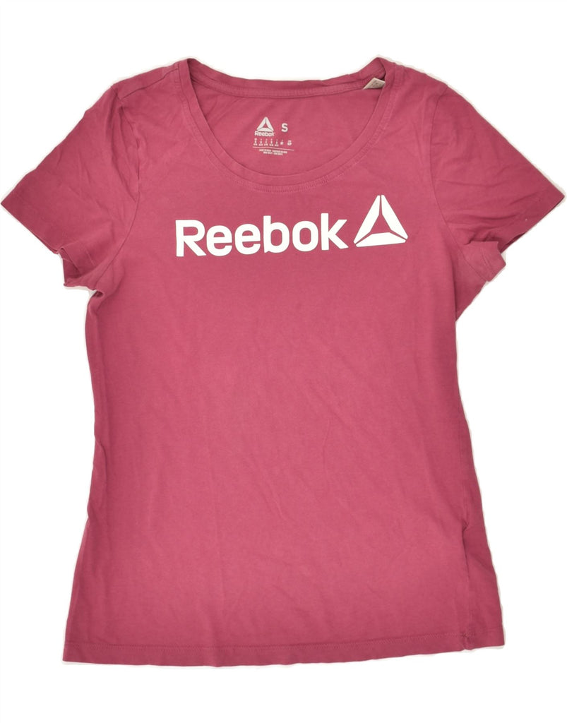 REEBOK Womens Graphic T-Shirt Top UK 8/10 Small Pink Cotton | Vintage Reebok | Thrift | Second-Hand Reebok | Used Clothing | Messina Hembry 