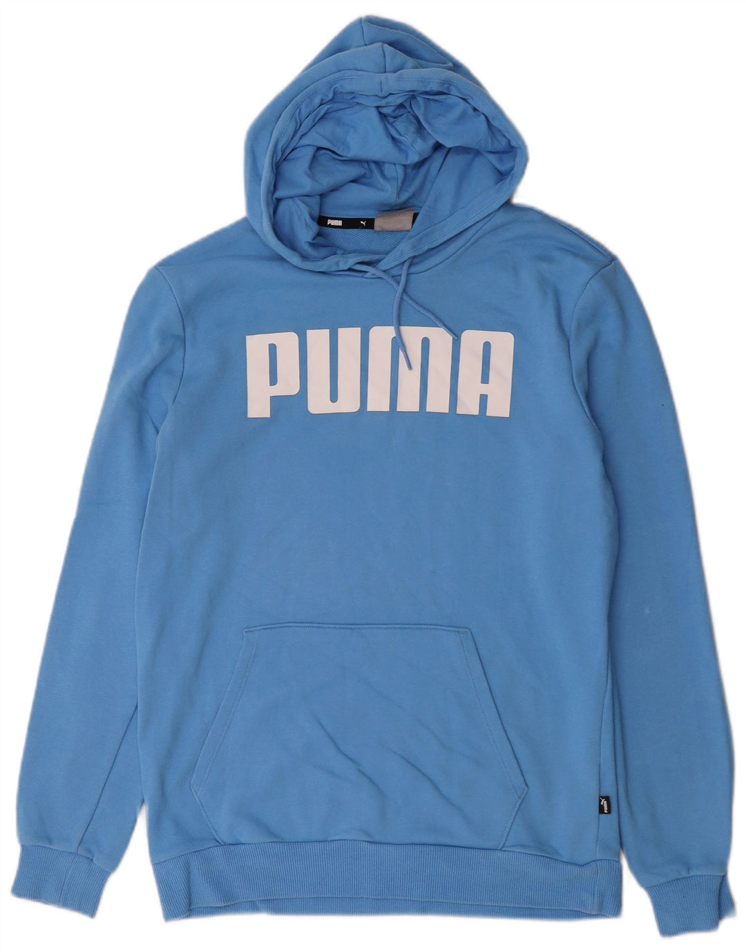 Puma Mens Graphic Hoodie Jumper Small Blue Cotton