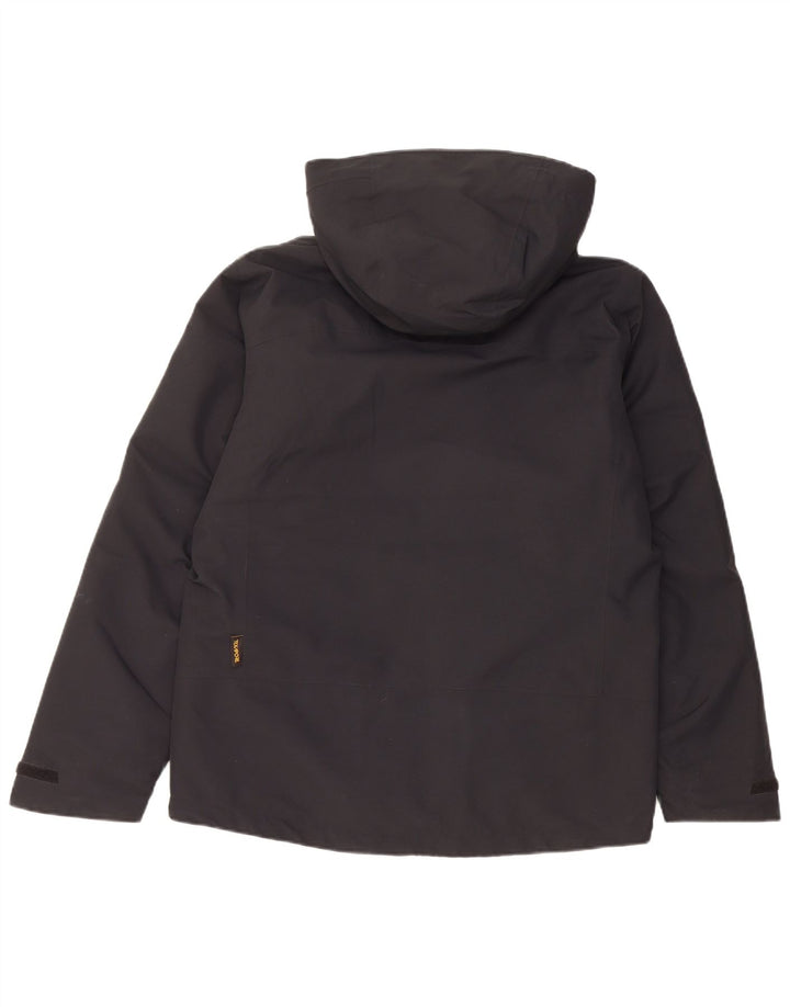 Jack Wolfskin Mens Hooded Windbreaker Jacket UK 34 Small Black Polyester