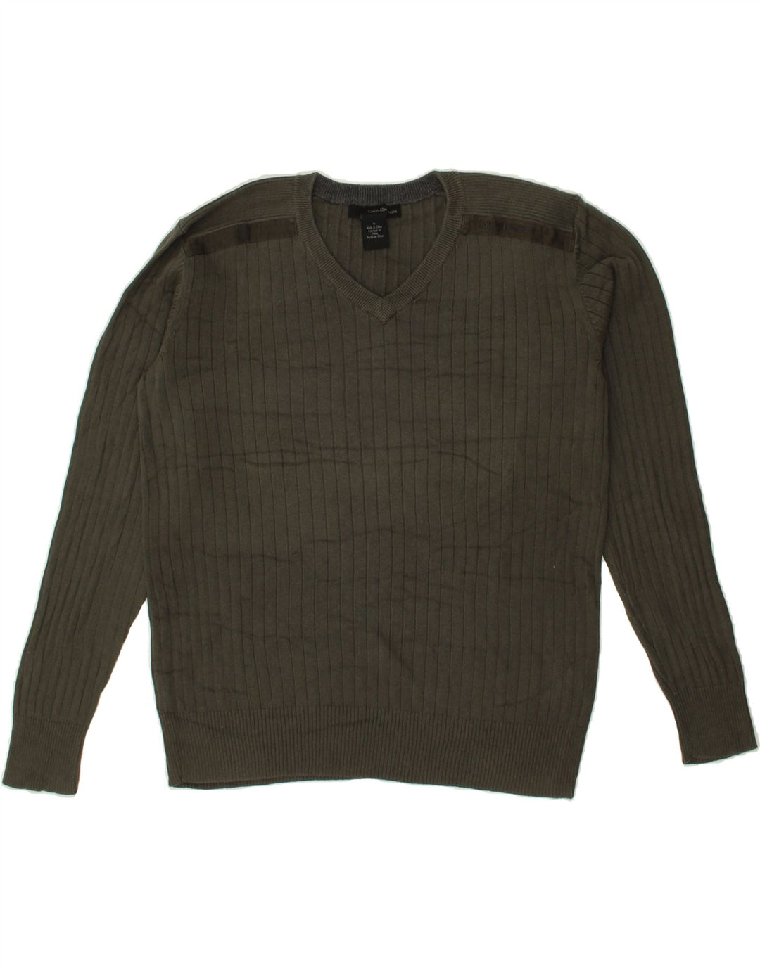 CALVIN KLEIN JEANS Mens V-Neck Jumper Sweater Medium Grey Cotton Vintage Calvin Klein Jeans and Second-Hand Calvin Klein Jeans from Messina Hembry 
