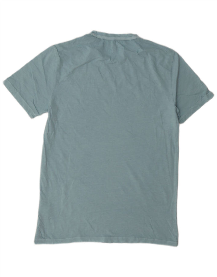 All Saints Mens Regular Fit T-Shirt Top Medium Blue Cotton