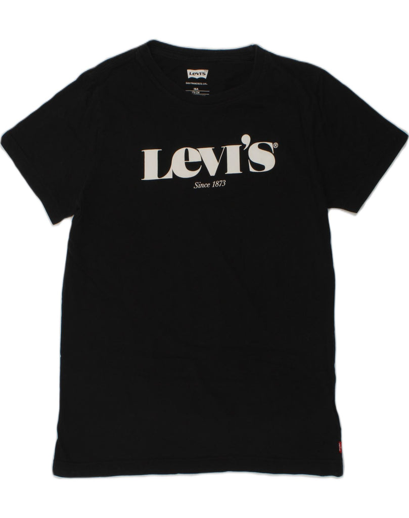 LEVI'S Boys Graphic T-Shirt Top 15-16 Years Black Cotton | Vintage Levi's | Thrift | Second-Hand Levi's | Used Clothing | Messina Hembry 