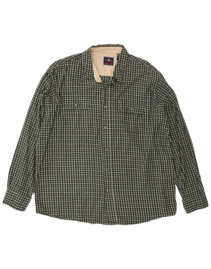 Wrangler Mens Flannel Shirt XL Green Check