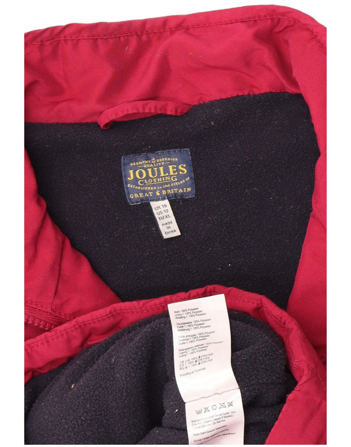 Joules Womens Quilted Gilet UK 16 Large Pink Polyester
