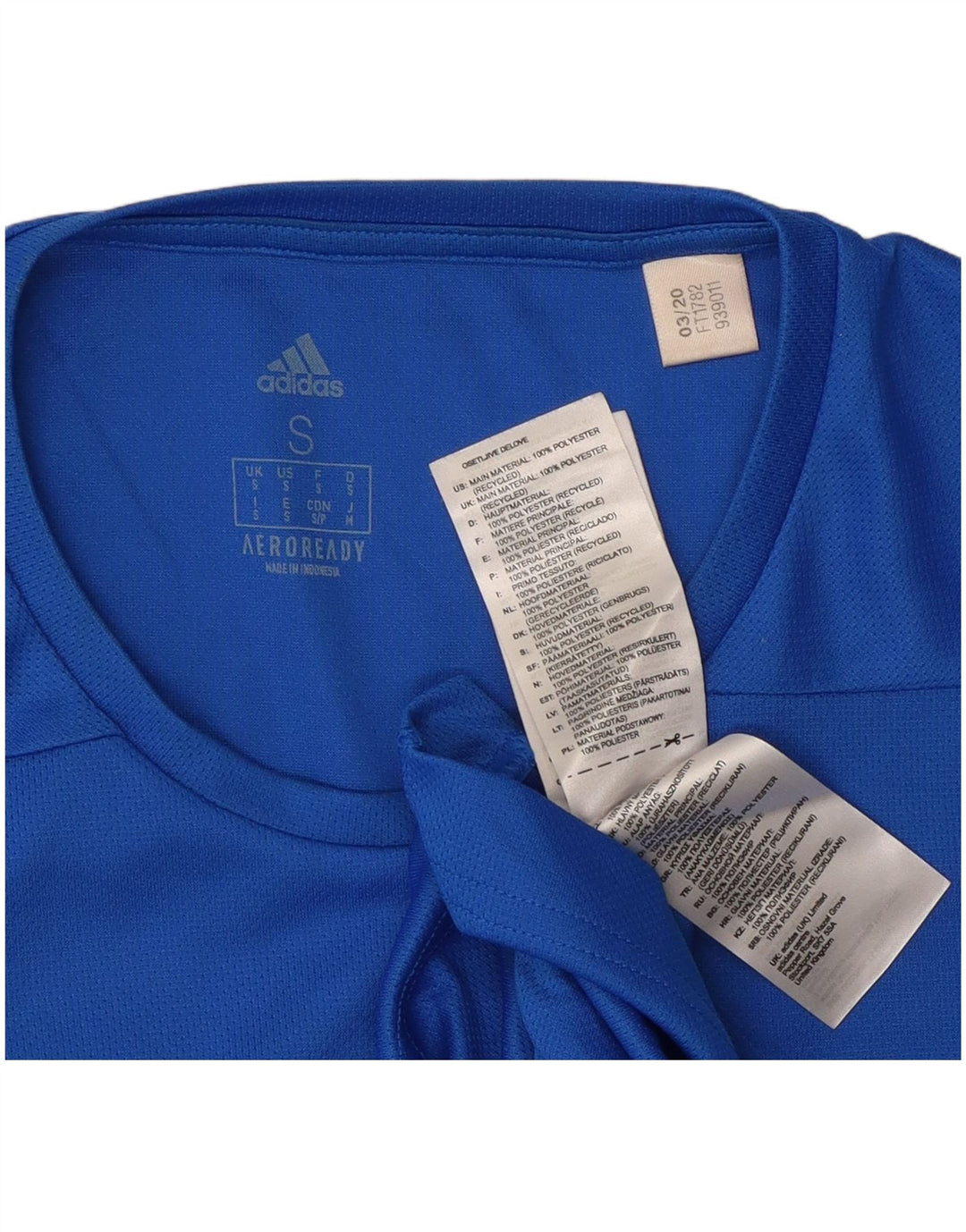 ADIDAS Mens Aeroready T-Shirt Top Small Blue Polyester