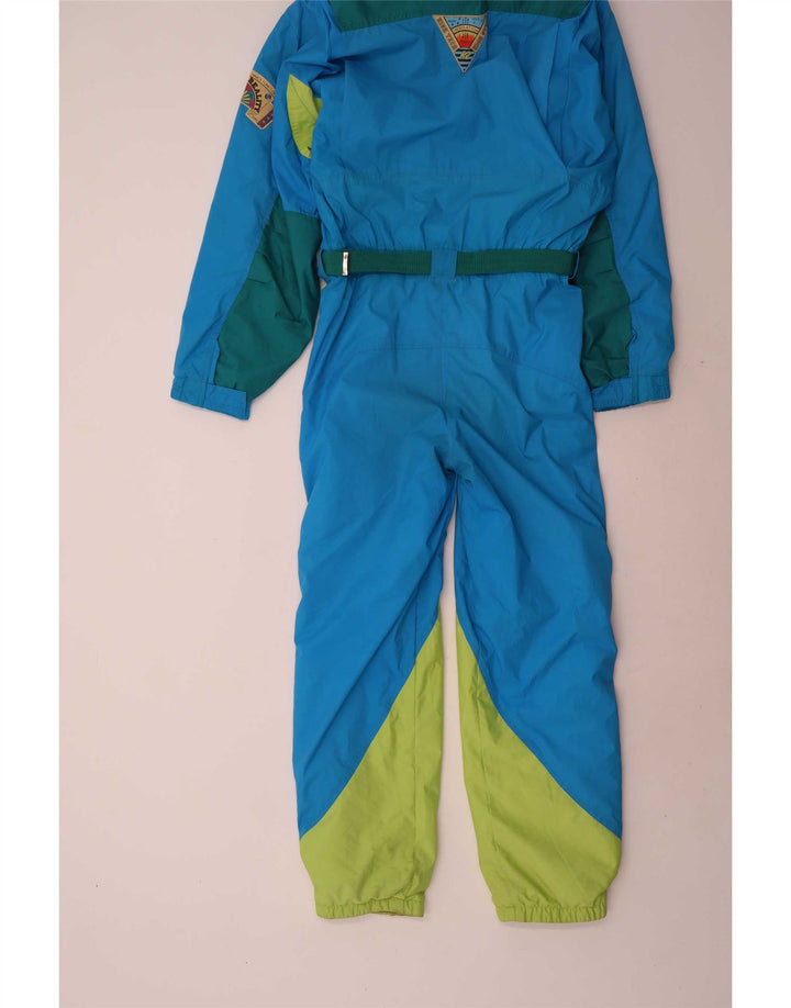Vintage Mens Ski Jumpsuit IT 48 Medium Blue Colourblock Nylon