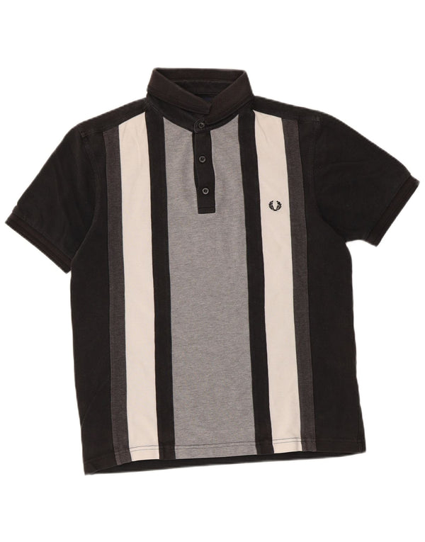 Fred Perry Mens Slim Fit Polo Shirt Medium Black Colourblock Cotton