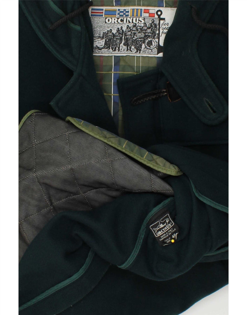 ORCINUS Mens Hooded Duffle Coat IT 46 Small Green Wool Vintage Orcinus and Second-Hand Orcinus from Messina Hembry 