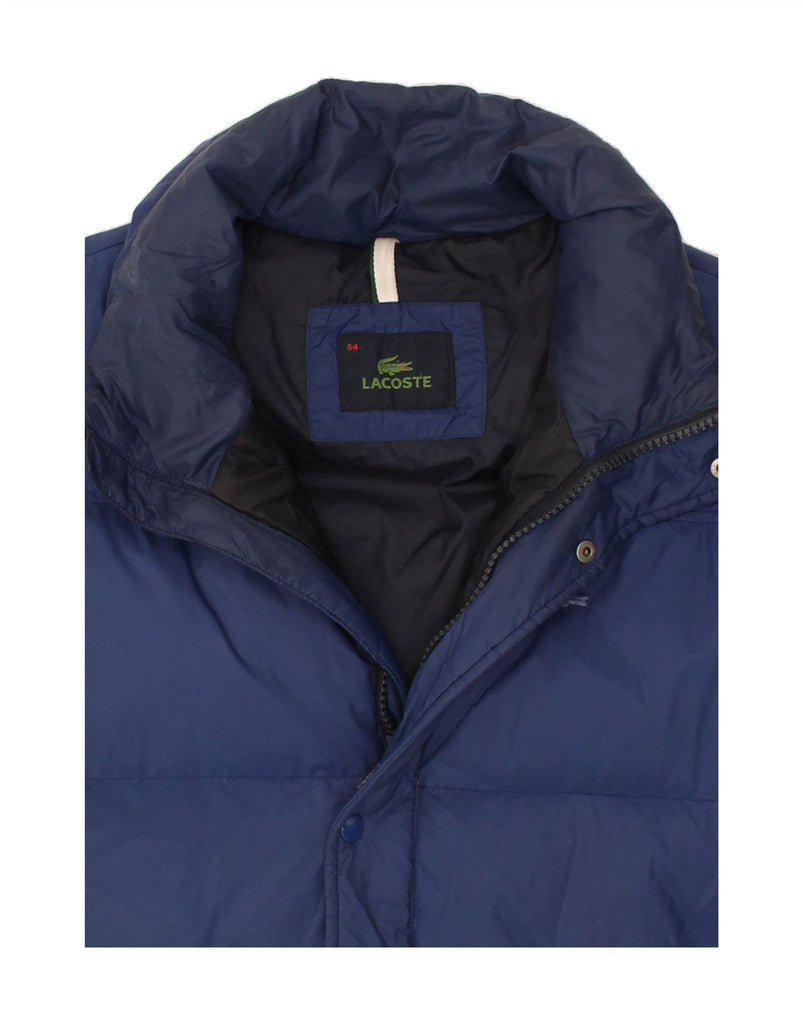 LACOSTE Mens Padded Jacket IT 54 2XL Navy Blue Polyamide | Vintage Lacoste | Thrift | Second-Hand Lacoste | Used Clothing | Messina Hembry 