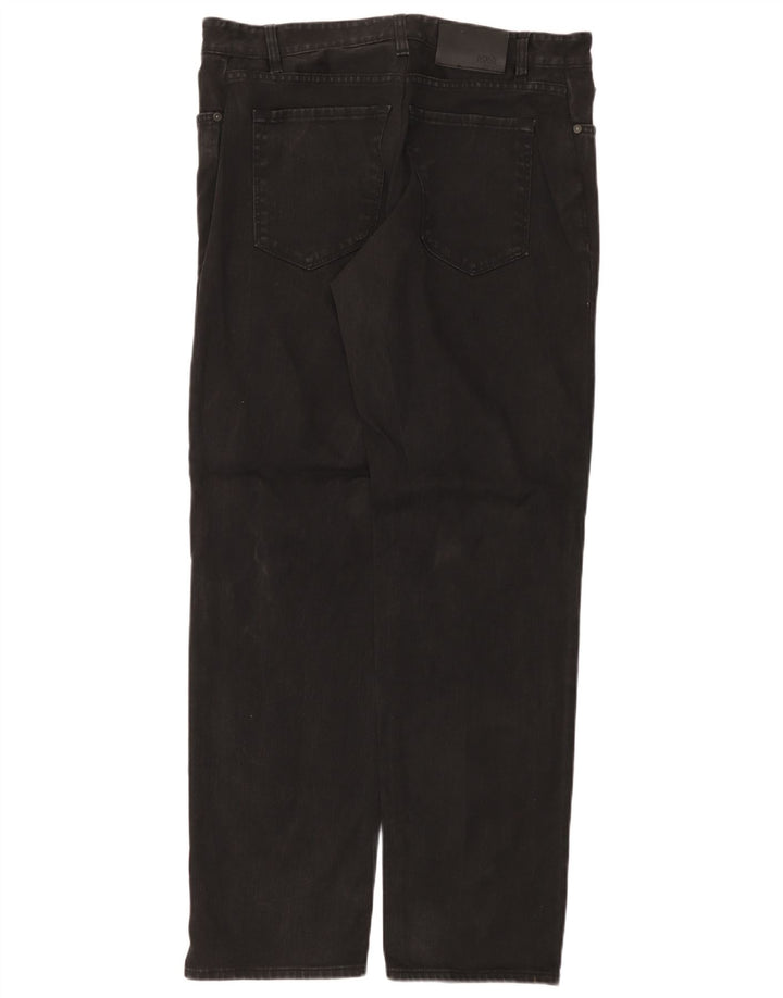 Hugo Boss Mens Straight Jeans W32 L32 Black Cotton