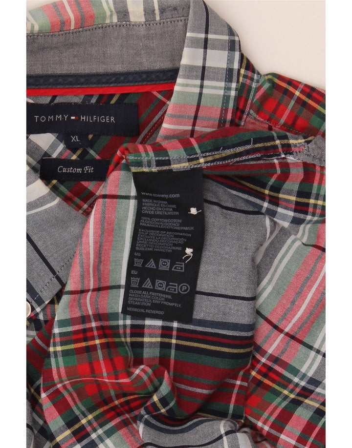 TOMMY HILFIGER Mens Custom Fit Shirt XL Multicoloured Check Cotton