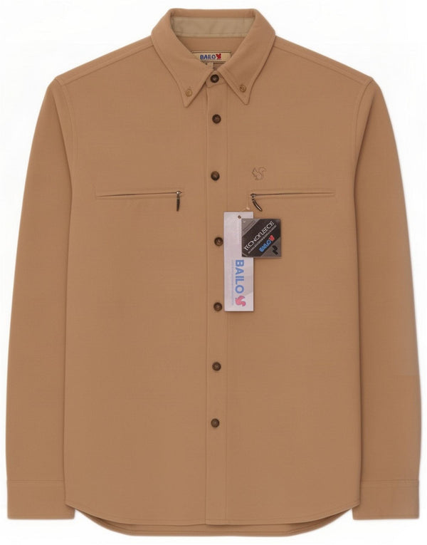 Bailo Mens Fleece Shirt Large Beige Polyester