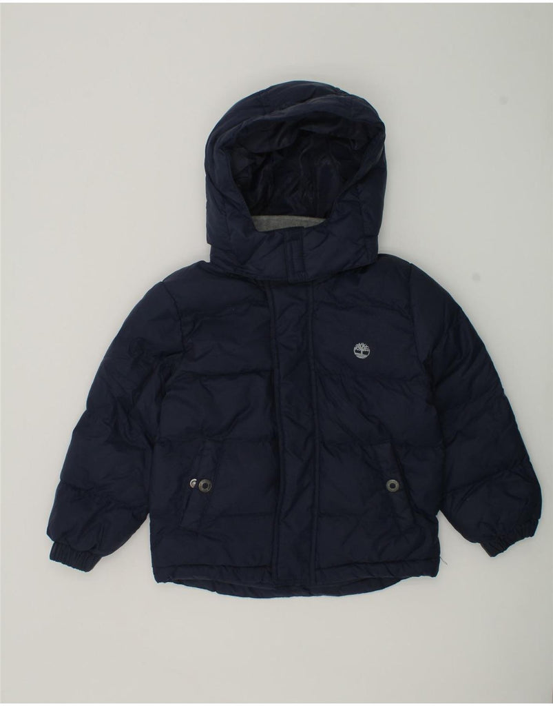 TIMBERLAND Boys Hooded Padded Jacket 3-4 Years Navy Blue Polyester | Vintage Timberland | Thrift | Second-Hand Timberland | Used Clothing | Messina Hembry 