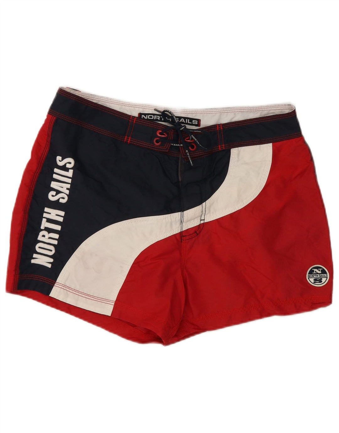 North Sails Mens Graphic Swimming Shorts Small  Red Colourblock Polyamide