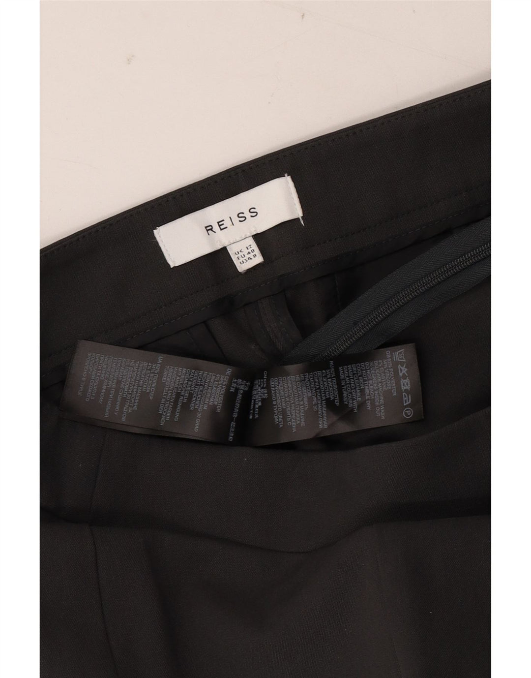 REISS Womens Slim Chino Trousers UK 12 Medium W30 L28 Grey Polyester