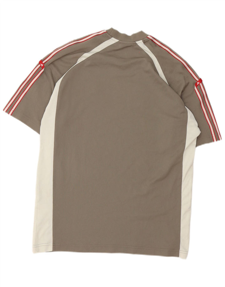 Adidas Mens T-Shirt Top Small Grey Colourblock Polyester