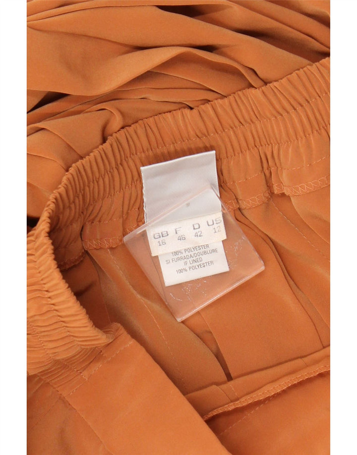 Jacques Vert Womens Pleated Skirt UK 16 Large W34  Brown Polyester