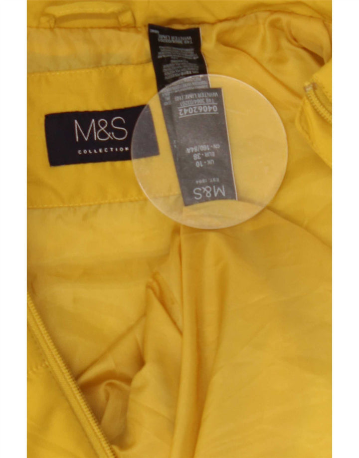 Marks & Spencer Womens Padded Jacket UK 10 Small Yellow Polyester