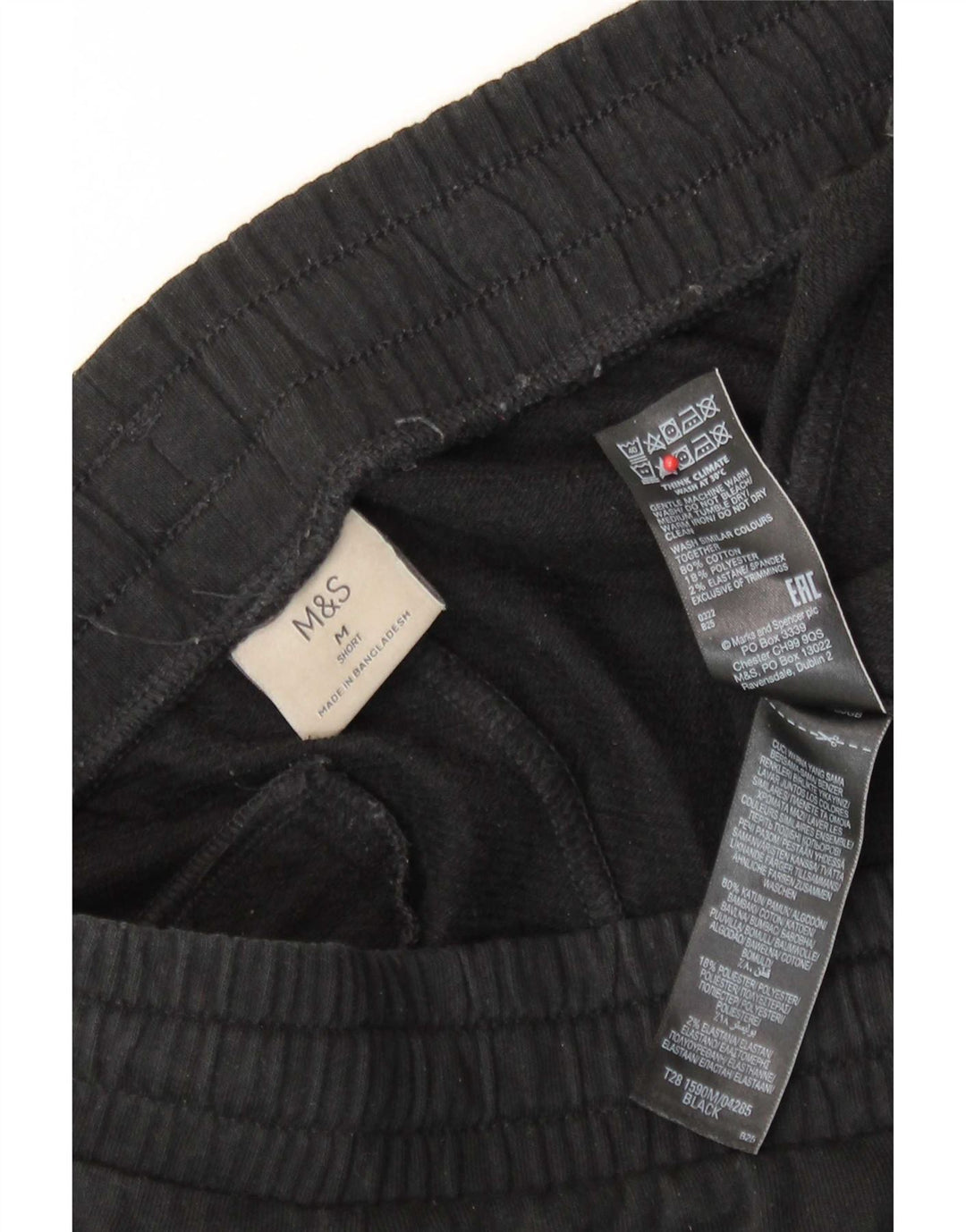 Marks & Spencer Mens Tracksuit Trousers Medium  Black Cotton